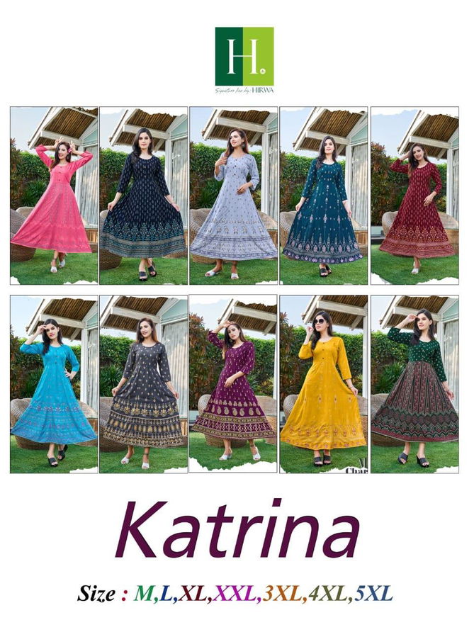 Katrina Hirwa 01-10 Anarkali Kurtis Catalog